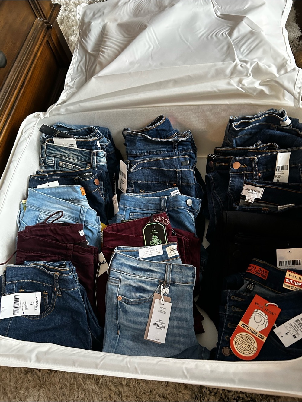 Forever 21 Women's Mixed Denim & Burgundy Tops Pack bulk